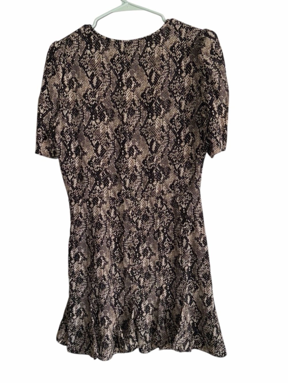 Veronica Beard Ried Silk Mini Dress 12 Python Snake Black Brown Cocktail - Picture 7 of 9